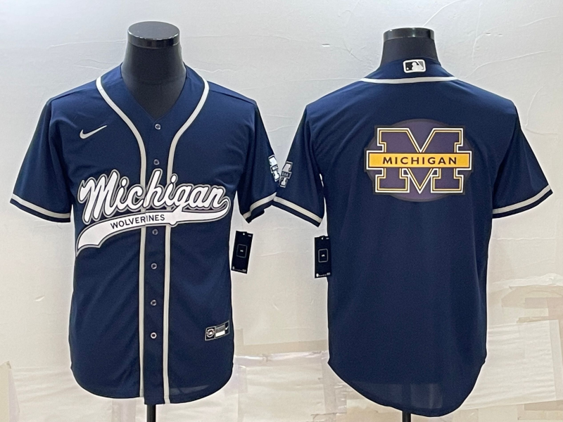 2023 NCAA Men Michigan Wolverines Blank blue jersey style 2->los angeles lakers->NBA Jersey